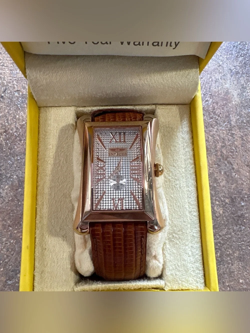 Invicta 11801 men's watch with brown leather strap